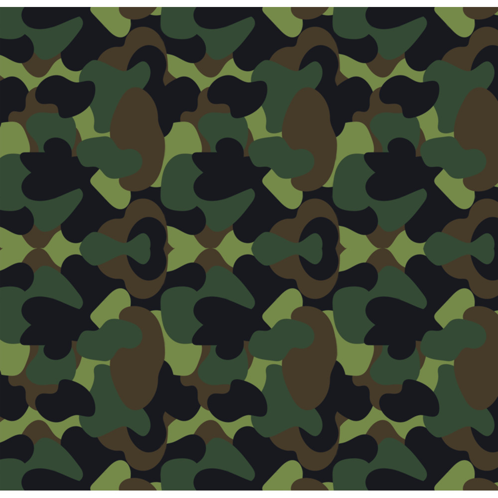 Woodland Military Camo Green Brown Black Pattern Yoga Shorts