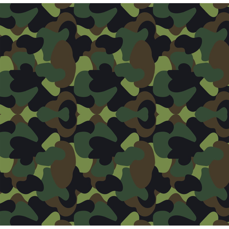 Woodland Military Camo Green Brown Black Pattern Yoga Shorts