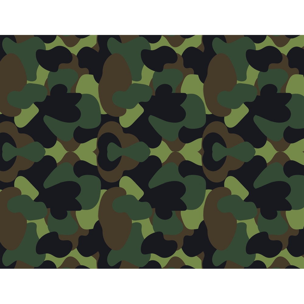 Woodland Military Camo Green Brown Black Pattern Biker Shorts