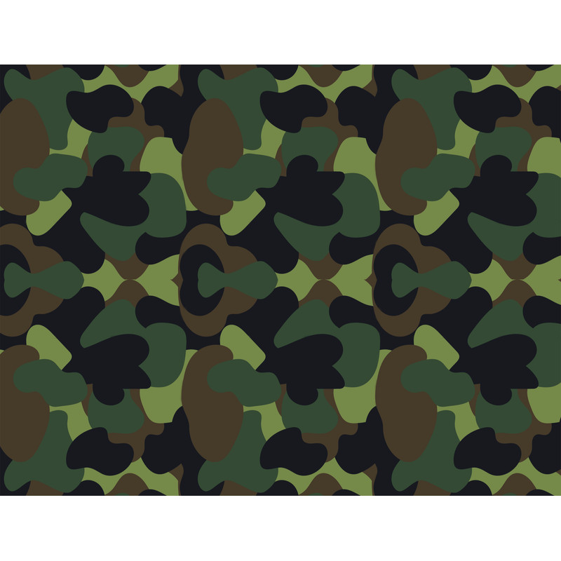 Woodland Military Camo Green Brown Black Pattern Biker Shorts