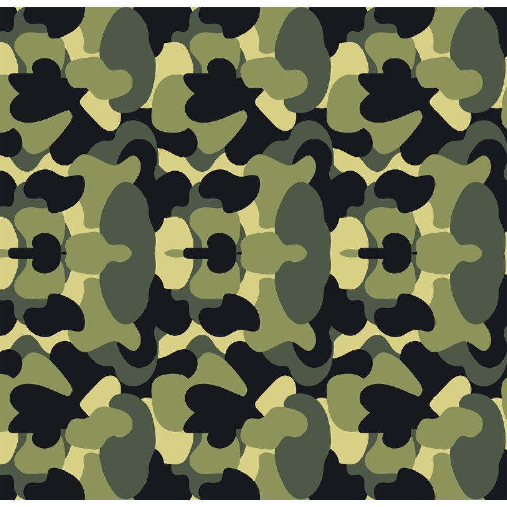 Woodland Camo Green Black Khaki Pattern Yoga Leggings