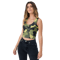 Woodland Camo Green Black Khaki Pattern Crop Top