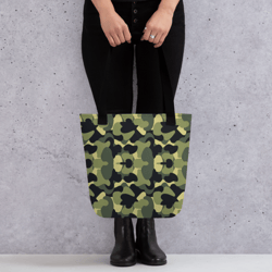 Woodland Camo Green Black Khaki Pattern Tote bag