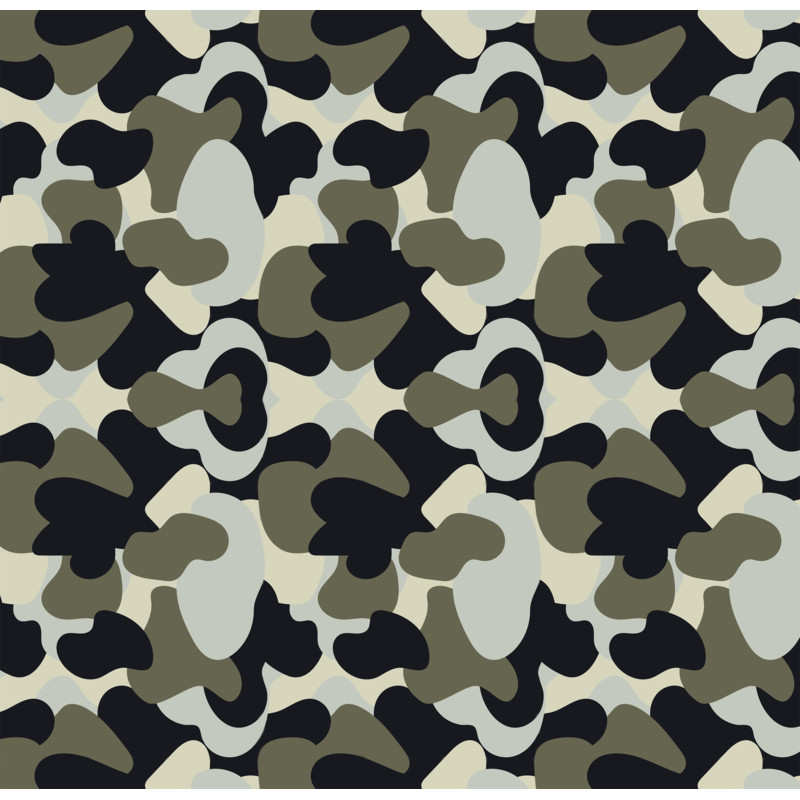 Camo Military Black Gray Khaki Pattern Men's Recycled Athletic Shorts