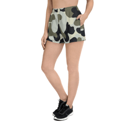 Camo Military Black Gray Khaki Pattern Women’s Recycled Athletic Shorts