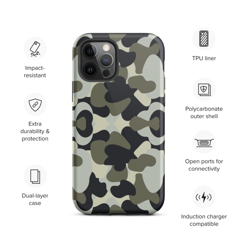 Camo Military Black Gray Khaki Pattern Tough Case for iPhone®