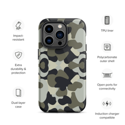 camo military black gray khaki pattern tough case for iphone®