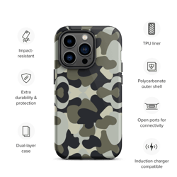 Camo Military Black Gray Khaki Pattern Tough Case for iPhone®