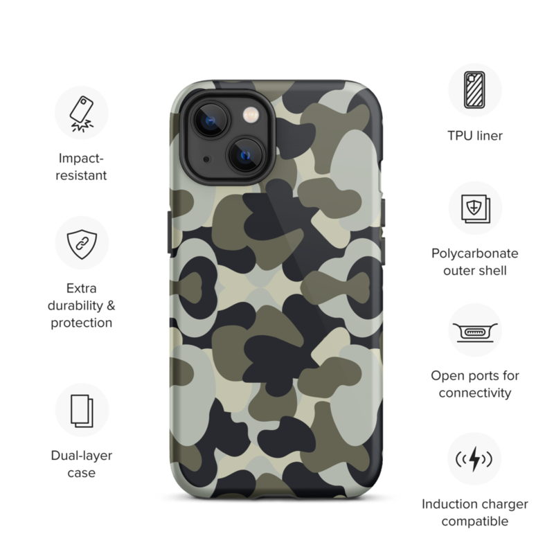 Camo Military Black Gray Khaki Pattern Tough Case for iPhone®
