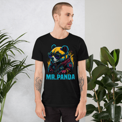 Mr.Panda In Sunglasses Colorful Unisex t-shirt