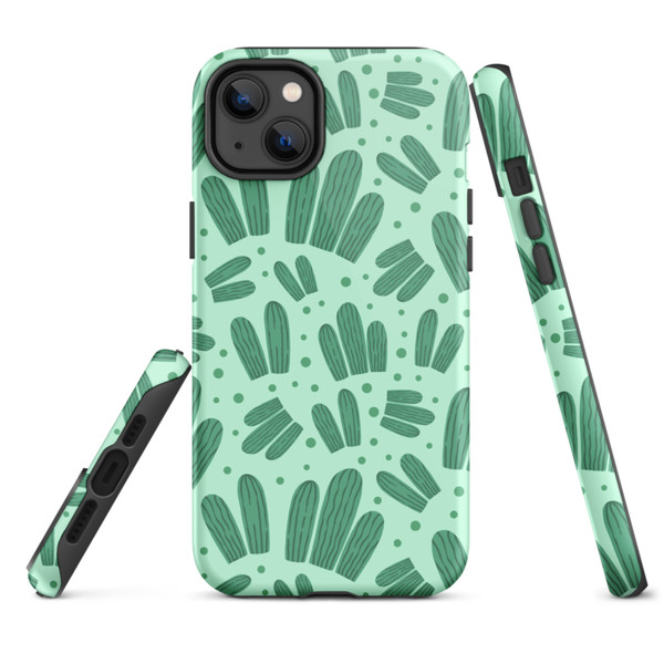 Cute Watercolor Cactus Pattern Tough Case for iPhone®