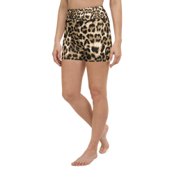 Leopard Print Animal Skin Pattern Yoga Shorts