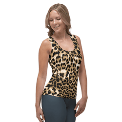 Leopard Print Animal Skin Pattern Sublimation Cut & Sew Tank Top