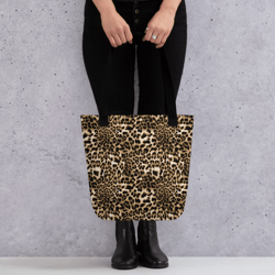 leopard print animal skin pattern tote bag