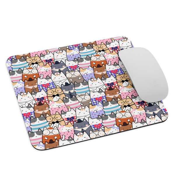 Cute Cats Kawaii Seamless Pattern Mouse pad