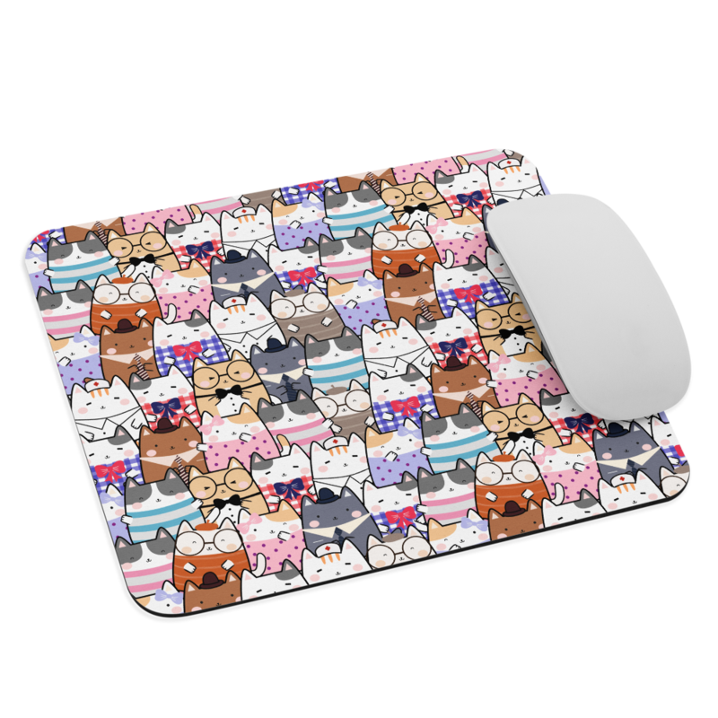 Cute Cats Kawaii Seamless Pattern Mouse pad