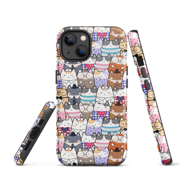 Cute Cats Kawaii Seamless Pattern Tough Case for iPhone®