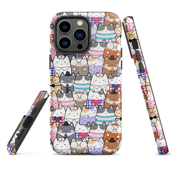 Cute Cats Kawaii Seamless Pattern Tough Case for iPhone®