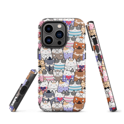 cute cats kawaii seamless pattern tough case for iphone®