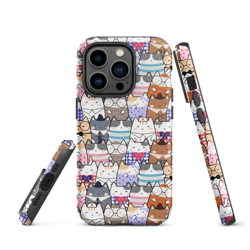 Cute Cats Kawaii Seamless Pattern Tough Case for iPhone®