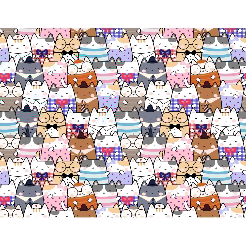 Cute Cats Kawaii Seamless Pattern Biker Shorts