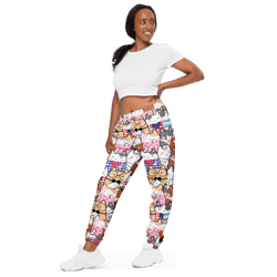 cute cats kawaii seamless pattern unisex track pants