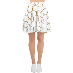 golden chicken wire pattern skater skirt
