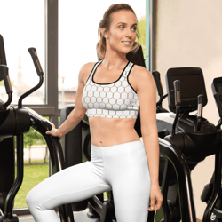 golden chicken wire pattern sports bra