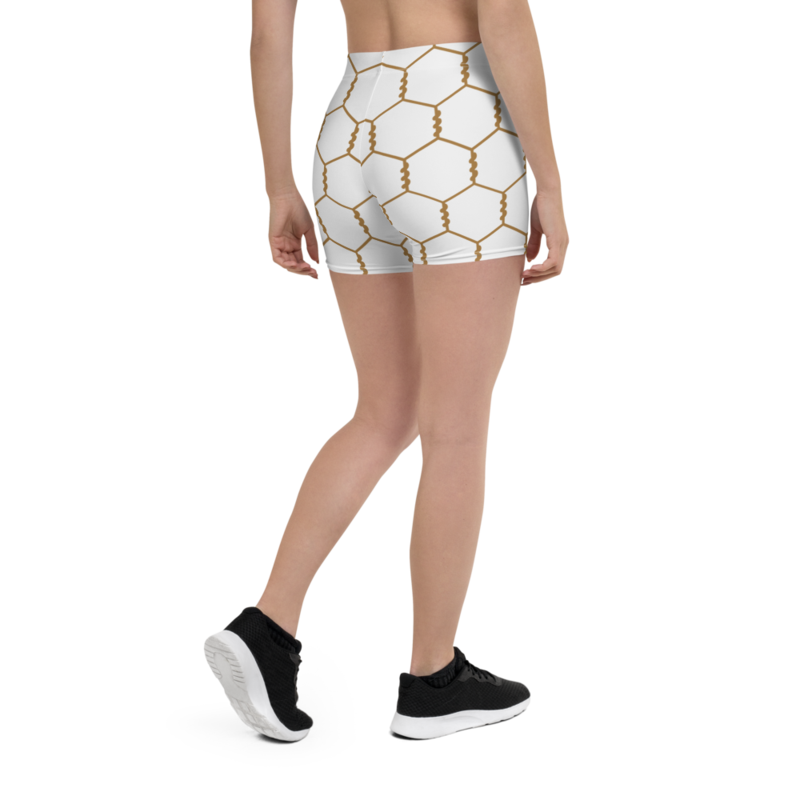 Golden Chicken Wire Pattern Shorts