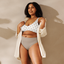 golden chicken wire pattern recycled padded bikini top