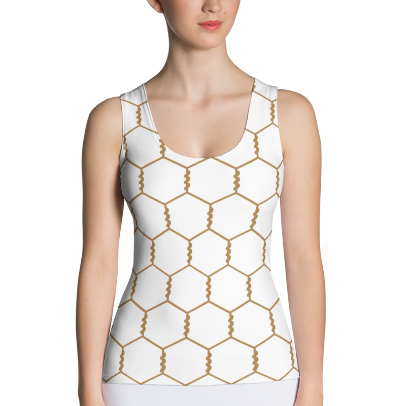 Golden Chicken Wire Pattern Sublimation Cut & Sew Tank Top