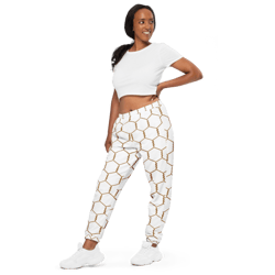 golden chicken wire pattern unisex track pants