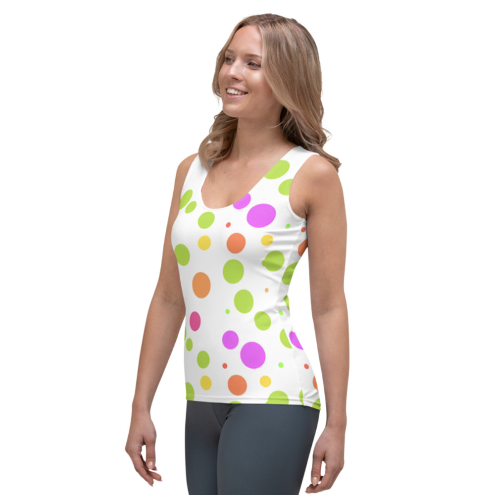 Cute Colorful Polka Dots Pattern Sublimation Cut & Sew Tank Top