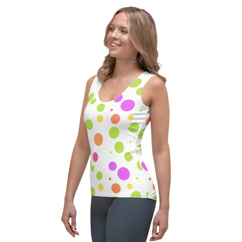 Cute Colorful Polka Dots Pattern Sublimation Cut & Sew Tank Top