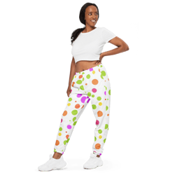cute colorful polka dots pattern unisex track pants