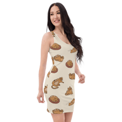 cute cartoon cats pattern sublimation cut & sew dress