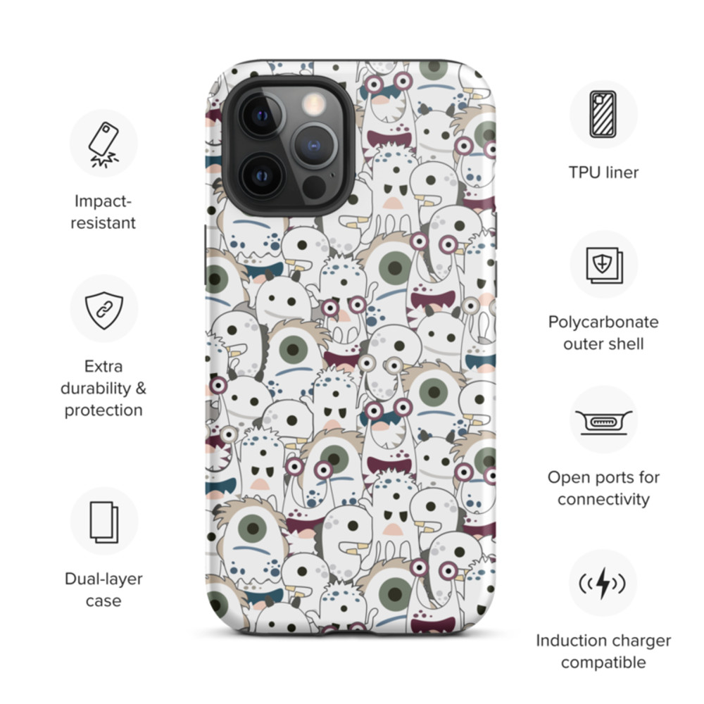 Cute Cartoon Monsters Seamless Pattern Tough Case for iPhone®
