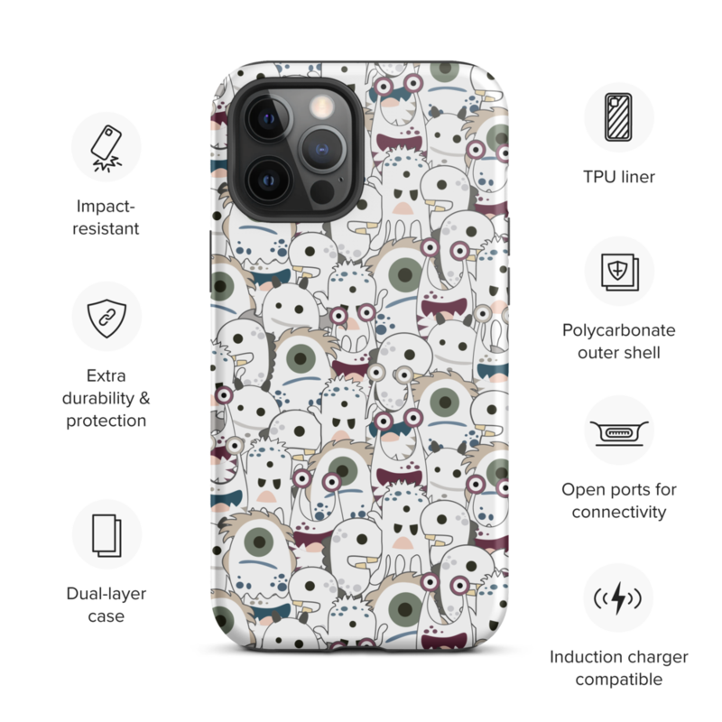 Cute Cartoon Monsters Seamless Pattern Tough Case for iPhone®