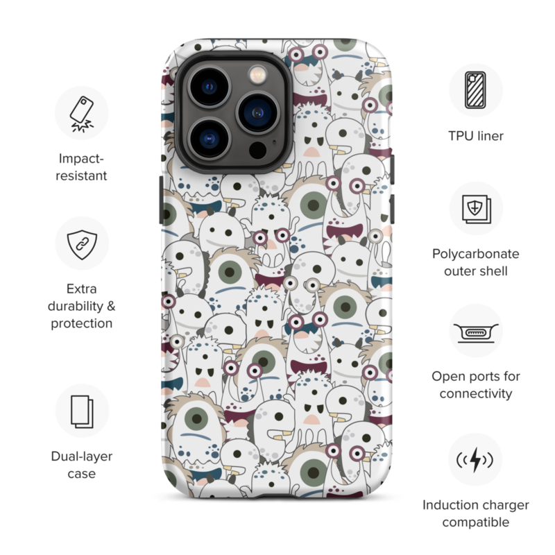 Cute Cartoon Monsters Seamless Pattern Tough Case for iPhone®