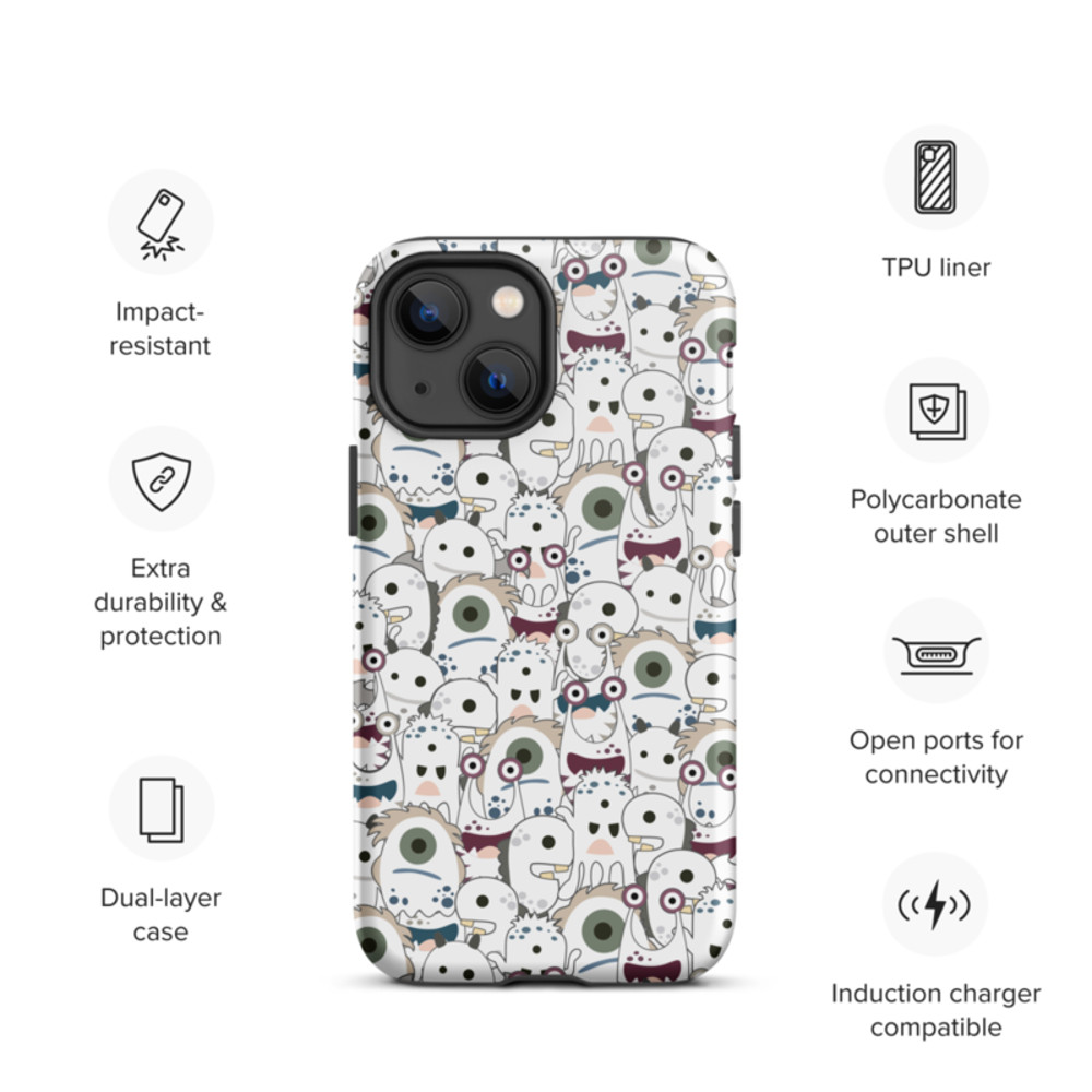 Cute Cartoon Monsters Seamless Pattern Tough Case for iPhone®
