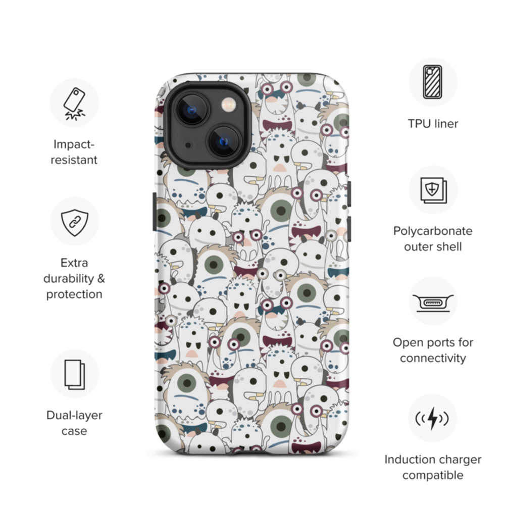 Cute Cartoon Monsters Seamless Pattern Tough Case for iPhone®
