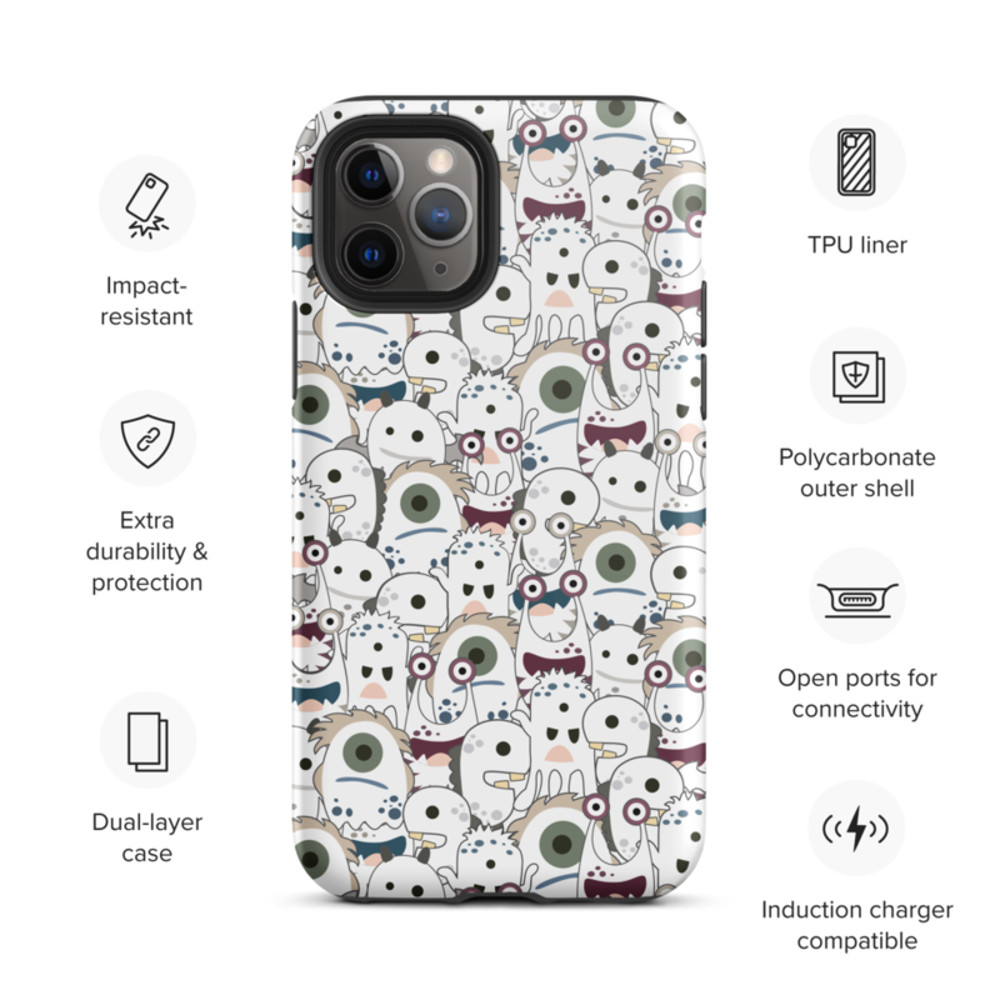 Cute Cartoon Monsters Seamless Pattern Tough Case for iPhone®