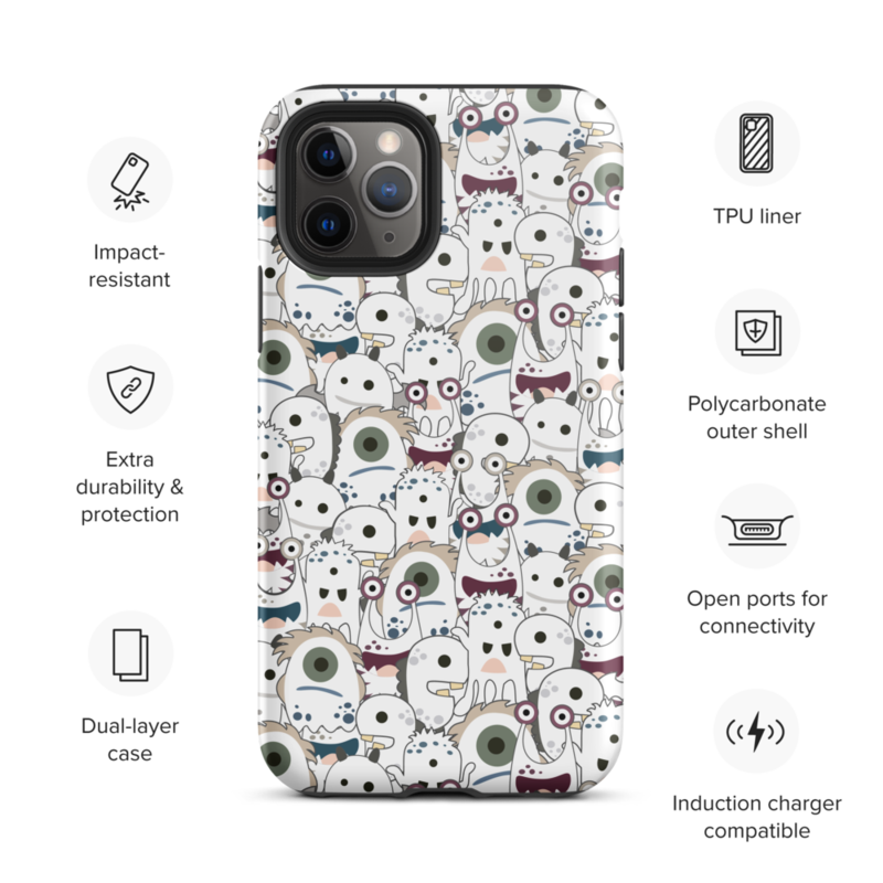 Cute Cartoon Monsters Seamless Pattern Tough Case for iPhone®