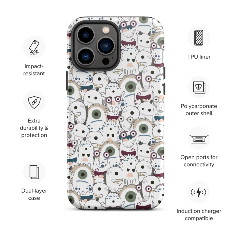 Cute Cartoon Monsters Seamless Pattern Tough Case for iPhone®