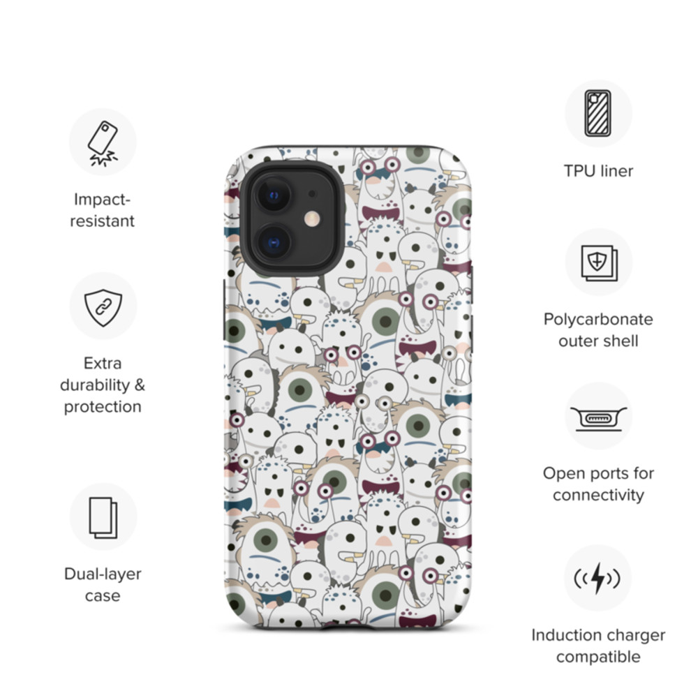 Cute Cartoon Monsters Seamless Pattern Tough Case for iPhone®