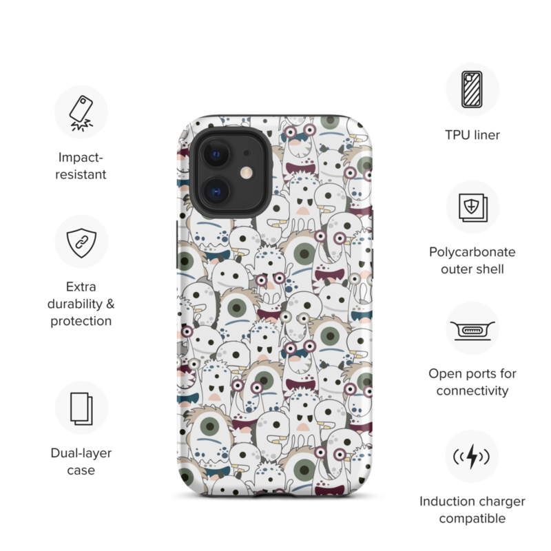 Cute Cartoon Monsters Seamless Pattern Tough Case for iPhone®