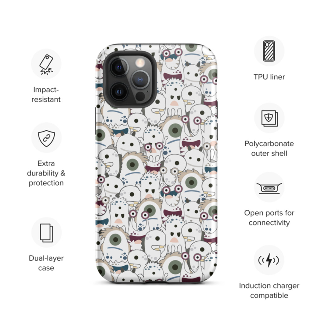 Cute Cartoon Monsters Seamless Pattern Tough Case for iPhone®