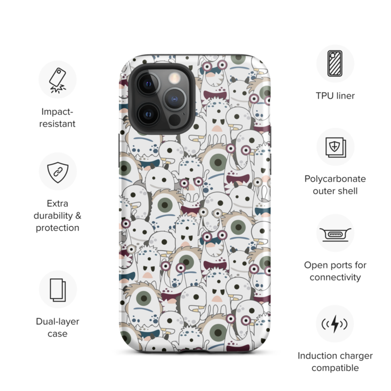 Cute Cartoon Monsters Seamless Pattern Tough Case for iPhone®