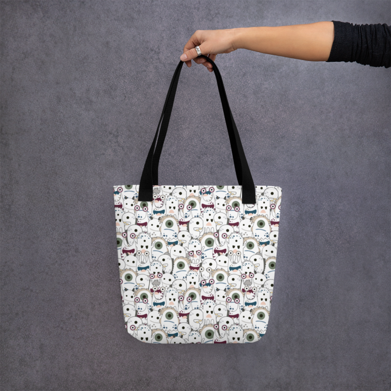 Cute Cartoon Monsters Seamless Pattern Tote bag