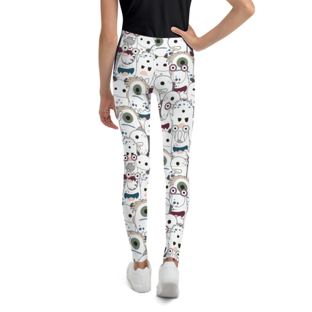 Cute Cartoon Monsters Seamless Pattern Youth Leggings